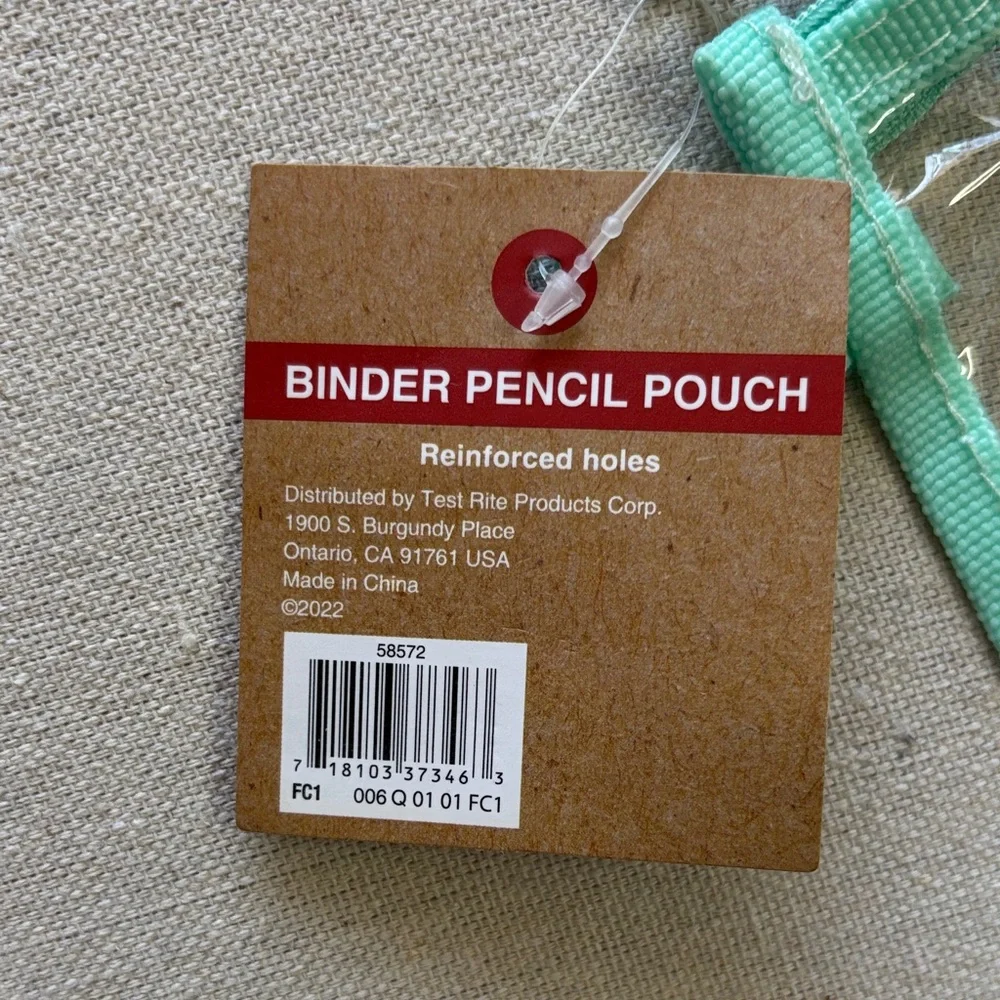 Clear and Mint Green Pencil Pouch